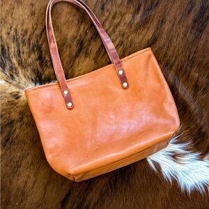Lamb Leather Goods Natural Veg Tan Italian Leather Tote Bag